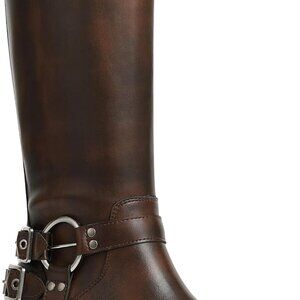 Fashionable Brown Knee High Riding Boots for Women with Chunky Heel